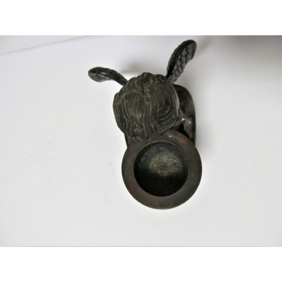 Vintage Bronze Cherub Angel Incense cone burner Candle holder Figurine - Picture 4 of 11